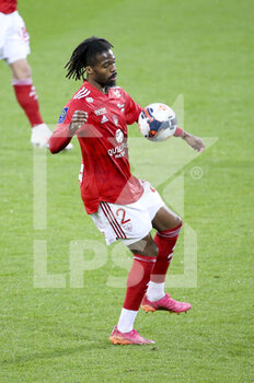 2021-05-23 - Jean-Kevin Duverne of Brest during the French championship Ligue 1 football match between Stade Brestois 29 and Paris Saint-Germain (PSG) on May 23, 2021 at Stade Francis Le Ble in Brest, France - Photo Jean Catuffe / DPPI - STADE BRESTOIS 29 VS PARIS SAINT-GERMAIN (PSG) - FRENCH LIGUE 1 - SOCCER
