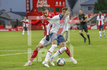 2021-05-23 - Neymar Jr of PSG and Romain Faivre of Brest during the French championship Ligue 1 football match between Stade Brestois and Paris Saint-Germain on May 23, 2021 at Francis Le Ble stadium in Brest, France - Photo Loic Baratoux / DPPI - STADE BRESTOIS 29 VS PARIS SAINT-GERMAIN (PSG) - FRENCH LIGUE 1 - SOCCER