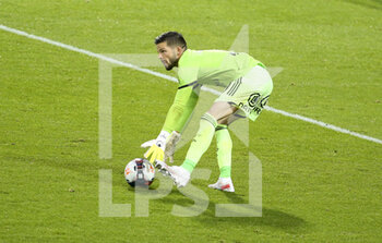 2021-05-23 - Goalkeeper of Brest Gautier Larsonneur during the French championship Ligue 1 football match between Stade Brestois 29 and Paris Saint-Germain (PSG) on May 23, 2021 at Stade Francis Le Ble in Brest, France - Photo Jean Catuffe / DPPI - STADE BRESTOIS 29 VS PARIS SAINT-GERMAIN (PSG) - FRENCH LIGUE 1 - SOCCER