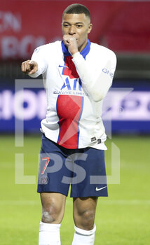 2021-05-23 - Kylian Mbappe of PSG celebrates his goal during the French championship Ligue 1 football match between Stade Brestois 29 and Paris Saint-Germain (PSG) on May 23, 2021 at Stade Francis Le Ble in Brest, France - Photo Jean Catuffe / DPPI - STADE BRESTOIS 29 VS PARIS SAINT-GERMAIN (PSG) - FRENCH LIGUE 1 - SOCCER