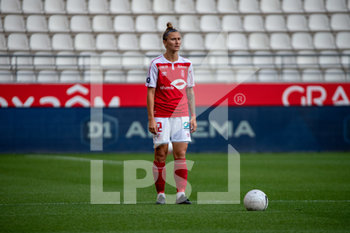 2020-09-11 - Darya Kravets of Stade de Reims reacts during the Women's French championship D1 Arkema football match between Stade de Reims and Olympique Lyonnais on September 11, 2020 at Auguste Delaune stadium in Reims, France - Photo Antoine Massinon / A2M Sport Consulting / DPPI - STADE DE REIMS VS OLYMPIQUE LYONNAIS - FRENCH WOMEN DIVISION 1 - SOCCER
