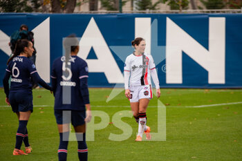 2020-11-01 - Lea Le Garrec of FC Fleury reacts during the Women's French championship D1 Arkema football match between Paris Saint-Germain and FC Fleury 91 on November 1, 2020 at Georges Lef.vre stadium in Saint-Germain-en-Laye, France - Photo Antoine Massinon / A2M Sport Consulting / DPPI - PARIS SAINT-GERMAIN VS FC FLEURY 91 - FRENCH WOMEN DIVISION 1 - SOCCER
