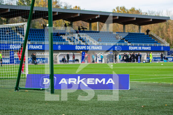 2020-11-14 - The stadium ahead of the Women's French championship D1 Arkema football match between GPSO 92 Issy and Paris Saint-Germain on November 14, 2020 at Pierre Pibarot stadium in Clairefontaine En Yvelines, France - Photo Melanie Laurent / A2M Sport Consulting / DPPI - GPSO 92 ISSY AND PARIS SAINT-GERMAIN - FRENCH WOMEN DIVISION 1 - SOCCER