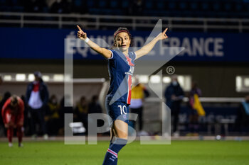2020-11-14 - Nadia Nadim of Paris Saint Germain celebrates after scoring during the Women's French championship D1 Arkema football match between GPSO 92 Issy and Paris Saint-Germain on November 14, 2020 at Pierre Pibarot stadium in Clairefontaine En Yvelines, France - Photo Antoine Massinon / A2M Sport Consulting / DPPI - GPSO 92 ISSY AND PARIS SAINT-GERMAIN - FRENCH WOMEN DIVISION 1 - SOCCER