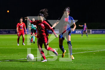 2020-11-14 - Sarah Boudaoud of GPSO 92 Issy and Nadia Nadim of Paris Saint Germain fight for the ball during the Women's French championship D1 Arkema football match between GPSO 92 Issy and Paris Saint-Germain on November 14, 2020 at Pierre Pibarot stadium in Clairefontaine En Yvelines, France - Photo Antoine Massinon / A2M Sport Consulting / DPPI - GPSO 92 ISSY AND PARIS SAINT-GERMAIN - FRENCH WOMEN DIVISION 1 - SOCCER