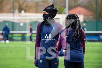 2021-01-30 - Marie Antoinette Katoto of Paris Saint Germain warms up ahead of the Women's French Cup, round of 32 football match between FC Fleury 91 and Paris Saint-Germain on January 30, 2021 at Walter Felder stadium in Fleury-Merogis, France - Photo Melanie Laurent / A2M Sport Consulting / DPPI - FC FLEURY 91 AND PARIS SAINT-GERMAIN - FRENCH WOMEN DIVISION 1 - SOCCER