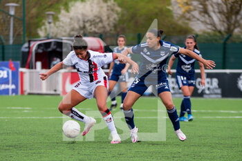 2021-03-27 - Lina Chabane of FC Fleury and Estelle Cascarino of FC Girondins de Bordeaux fight for the ball during the Women's French championship D1 Arkema football match between FC Fleury 91 and Girondins de Bordeaux on March 27, 2021 at Walter Felder stadium in Fleury Merogis, France - Photo Melanie Laurent / A2M Sport Consulting / DPPI - FC FLEURY 91 AND GIRONDINS DE BORDEAUX - FRENCH WOMEN DIVISION 1 - SOCCER