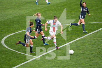 2021-05-06 - Signe Bruun of Paris Saint Germain and Sophie Vaysse, Julie Soyer of Paris FC during the Women's French championship D1 Arkema football match between Paris FC and Paris Saint-Germain on May 6, 2021 at Charlety stadium in Paris, France - Photo Victor Joly / DPPI - PARIS FC VS PARIS SAINT-GERMAIN - FRENCH WOMEN DIVISION 1 - SOCCER