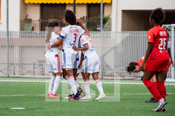 2021-05-09 - Amel Majri of Olympique Lyonnais celebrates after scoring during the Women's French championship D1 Arkema football match between GPSO 92 Issy and Olympique Lyonnais on May 9, 2021 at Le Gallo stadium in Boulogne-Billancourt, France - Photo Antoine Massinon / A2M Sport Consulting / DPPI - GPSO 92 ISSY VS OLYMPIQUE LYONNAIS - FRENCH WOMEN DIVISION 1 - SOCCER