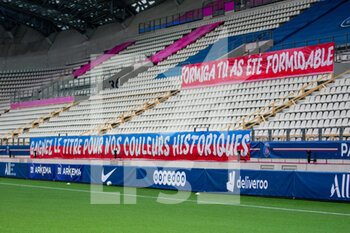 2021-06-04 - The empty stadium ahead of the Women's French championship D1 Arkema football match between Paris Saint-Germain and Dijon FCO on June 4, 2021 at Jean Bouin stadium in Paris, France - Photo Melanie Laurent / A2M Sport Consulting / DPPI - PARIS SAINT-GERMAIN VS DIJON FCO - FRENCH WOMEN DIVISION 1 - SOCCER