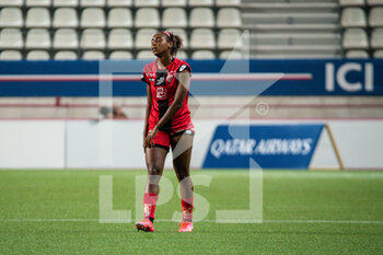 2021-06-04 - Sh Nia Gordon of Dijon FCO reacts during the Women's French championship D1 Arkema football match between Paris Saint-Germain and Dijon FCO on June 4, 2021 at Jean Bouin stadium in Paris, France - Photo Antoine Massinon / A2M Sport Consulting / DPPI - PARIS SAINT-GERMAIN VS DIJON FCO - FRENCH WOMEN DIVISION 1 - SOCCER