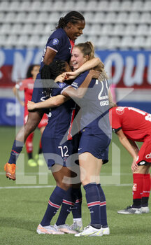 2021-06-04 - Jordyn Huitema of PSG celebrates her goal with teammates during the Women's French championship D1 Arkema football match between Paris Saint-Germain (PSG) and Dijon FCO on June 4, 2021 at Stade Jean Bouin in Paris, France - Photo Jean Catuffe / DPPI - PARIS SAINT-GERMAIN VS DIJON FCO - FRENCH WOMEN DIVISION 1 - SOCCER