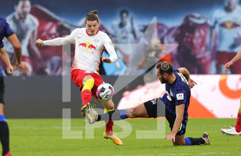 2020-10-24 - Marcel Sabitzer of Red Bull Leipzig and Lucas Tousart of Hertha Berlin during the German championship Bundesliga football match between Red Bull Leipzig and Hertha BSC Berlin on October 24, 2020 at Red Bull Arena in Leipzig, Germany - Photo Ralf Ibing / firo Sportphoto / DPPI - RED BULL LEIPZIG VS HERTHA BSC BERLIN - GERMAN BUNDESLIGA - SOCCER