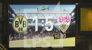 2020-12-12 - Scoreboard during the German championship Bundesliga football match between Borussia Dortmund and VfB Stuttgart on December 12, 2020 at Signal Iduna Park in Dortmund, Germany - Photo Ralf Ibing / firo Sportphoto / DPPI - BORUSSIA DORTMUND VS VFB STUTTGART - GERMAN BUNDESLIGA - SOCCER