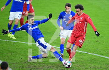 2021-01-24 - Ozan Kabak of Schalke 04 and Leroy Sane of Bayern Munich during the German championship Bundesliga football match between Schalke 04 and Bayern Munich on January 24, 2021 at Veltins-Arena in Gelsenkirchen, Germany - Photo Tim Groothuis / Witters / firo Sportphoto / DPPI - SCHALKE 04 AND BAYERN MUNICH - GERMAN BUNDESLIGA - SOCCER