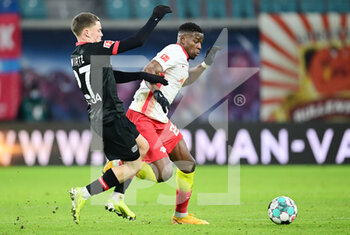2021-01-30 - Nordi Mukiele of RB Leipzig and Florian Wirtz of Bayer 04 Leverkusen during the German championship Bundesliga football match between RB Leipzig and Bayer 04 Leverkusen on January 30, 2021 at Red Bull Arena in Leipzig, Germany - Photo Tim Groothuis / Witters / firo Sportphoto / DPPI - RB LEIPZIG AND BAYER 04 LEVERKUSEN - GERMAN BUNDESLIGA - SOCCER