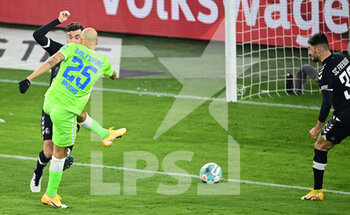 2021-01-31 - John Anthony Brooks of Wolfsburg scores a goal during the German championship Bundesliga football match between VfL Wolfsburg and SC Freiburg on January 31, 2021 at Volkswagen Arena in Wolfsburg, Germany - Photo Tim Groothuis / Witters / firo sportphoto / DPPI - VFL WOLFSBURG AND SC FREIBURG - GERMAN BUNDESLIGA - SOCCER