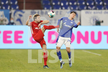 2021-02-06 - Kevin Kampl of RB Leipzig and Alessandro Schopf of Schalke 04 during the German championship Bundesliga football match between FC Schalke 04 and RB Leipzig on February 6, 2021 at Veltins Arena in Gelsenkirchen, Germany - Photo Jurgen Fromme / firo sportphoto / DPPI - FC SCHALKE 04 AND RB LEIPZIG - GERMAN BUNDESLIGA - SOCCER