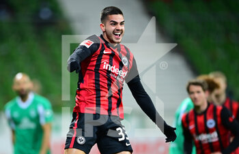 2021-02-26 - Andre Silva of Eintracht Frankfurt celebrates after his goal during the German championship Bundesliga football match between Werder Bremen and Eintracht Frankfurt on February 26, 2021 at Weserstadion in Bremen, Germany - Photo Tim Groothuis / Witters / firo sportphoto / DPPI - WERDER BREMEN AND EINTRACHT FRANKFURT - GERMAN BUNDESLIGA - SOCCER