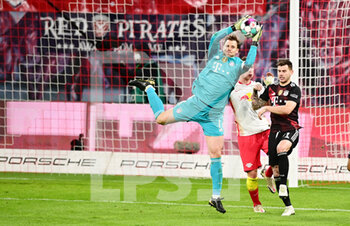 2021-04-03 - Manuel Neuer of Bayern Munich during the German championship Bundesliga football match between RB Leipzig and Bayern Munich on April 3, 2021 at Red Bull Arena in Leipzig, Germany - Photo Valeria Witters / Witters / firo sportphoto / DPPI - RB LEIPZIG VS BAYERN MUNICH - GERMAN BUNDESLIGA - SOCCER