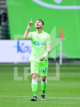 2021-04-17 - Maximilian Philipp of Wolfsburg celebrates after the 2-3 goal during the German championship Bundesliga football match between VfL Wolfsburg and Bayern Munich on April 17, 2021 at Volkswagen Arena in Wolfsburg, Germany - Photo Tim Groothuis / Witters / firosportphoto / DPPI - VFL WOLFSBURG VS BAYERN MUNICH - GERMAN BUNDESLIGA - SOCCER