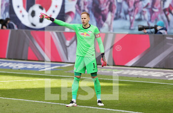 2021-04-25 - Peter Gulacsi of RB Leipzig during the German championship Bundesliga football match between Red Bull Leipzig and VfB Stuttgart on April 25, 2021 at Red Bull Arena in Leipzig, Germany - Photo Ralf Ibing / firo Sportphoto / DPPI - RED BULL LEIPZIG VS VFB STUTTGART - GERMAN BUNDESLIGA - SOCCER