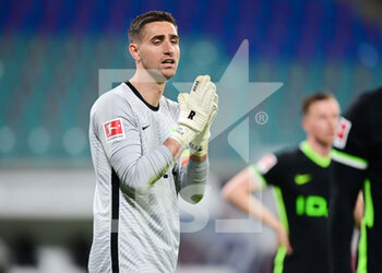 2021-05-16 - Koen Casteels of Wolfsburg during the German championship Bundesliga football match between RB Leipzig and VfL Wolfsburg on May 16, 2021 at Red Bull Arena in Leipzig, Germany - Photo Valeria Witters / Witters / firo Sportphoto / DPPI - RB LEIPZIG VS VFL WOLFSBURG - GERMAN BUNDESLIGA - SOCCER