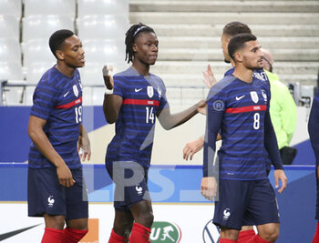 2020-10-07 - Eduardo Camavinga of France celebrates his goal with teammates during the Friendly Game football match between France and Ukraine on October 7, 2020 at Stade de France in Saint-Denis, France - Photo Jean Catuffe / DPPI - FRANCE VS UKRAINE - FRIENDLY MATCH - SOCCER