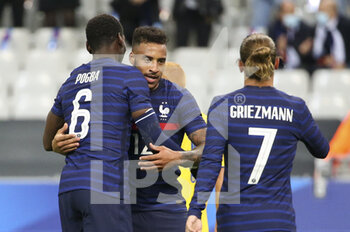 2020-10-07 - Corentin Tolisso of France celebrates a goal with Paul Pogba, Antoine Griezmann during the Friendly Game football match between France and Ukraine on October 7, 2020 at Stade de France in Saint-Denis, France - Photo Jean Catuffe / DPPI - FRANCE VS UKRAINE - FRIENDLY MATCH - SOCCER