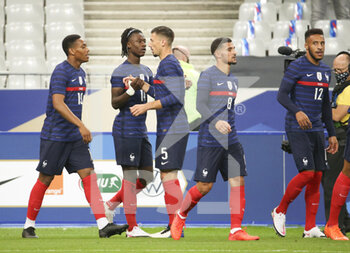 2020-10-07 - Eduardo Camavinga of France celebrates his goal with teammates during the international friendly game football match between France and Ukraine on October 7, 2020 at Stade de France in Saint-Denis, France - Photo Jean Catuffe / DPPI - FRIENDLY GAME FOOTBALL MATCH BETWEEN FRANCE AND UKRAINE - FRIENDLY MATCH - SOCCER