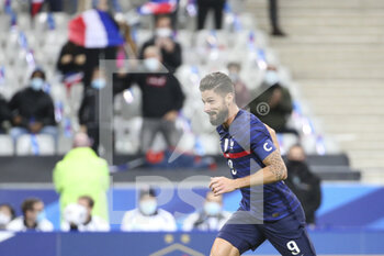 2020-10-07 - Olivier Giroud of France celebrates his first goal during the international friendly game football match between France and Ukraine on October 7, 2020 at Stade de France in Saint-Denis, France - Photo Jean Catuffe / DPPI - FRIENDLY GAME FOOTBALL MATCH BETWEEN FRANCE AND UKRAINE - FRIENDLY MATCH - SOCCER