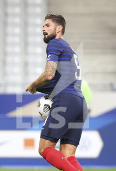 2020-10-07 - Olivier Giroud of France celebrates his first goal during the international friendly game football match between France and Ukraine on October 7, 2020 at Stade de France in Saint-Denis, France - Photo Jean Catuffe / DPPI - FRIENDLY GAME FOOTBALL MATCH BETWEEN FRANCE AND UKRAINE - FRIENDLY MATCH - SOCCER