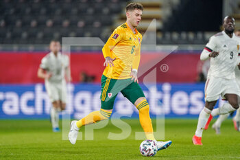 2021-03-24 - Joe Rodon of Wales during the FIFA World Cup 2022, Qualifiers Group E football match between Belgium and Wales on March 24, 2021 at King Power at Den Dreef Stadion in Leuven, Belgium - Photo Jeroen Meuwsen / Orange Pictures / DPPI - FIFA WORLD CUP 2020 QUALIFIERS - BELGIUM AND WALES - FIFA WORLD CUP - SOCCER