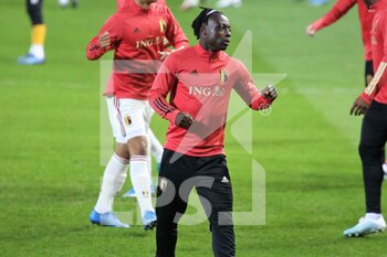 2021-03-24 - Jeremy Doku of Belgium warms up during the FIFA World Cup 2022, Qualifiers Group E football match between Belgium and Wales on March 24, 2021 at King Power at Den Dreef Stadion in Leuven, Belgium - Photo Laurent Lairys / DPPI - FIFA WORLD CUP 2020 QUALIFIERS - BELGIUM AND WALES - FIFA WORLD CUP - SOCCER