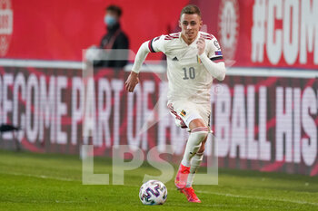 2021-03-24 - Thorgan Hazard of Belgium during the FIFA World Cup 2022, Qualifiers Group E football match between Belgium and Wales on March 24, 2021 at King Power at Den Dreef Stadion in Leuven, Belgium - Photo Jeroen Meuwsen / Orange Pictures / DPPI - FIFA WORLD CUP 2020 QUALIFIERS - BELGIUM AND WALES - FIFA WORLD CUP - SOCCER