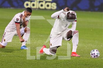 2021-03-24 - Romelu Lukaku of Belgium before the FIFA World Cup 2022, Qualifiers Group E football match between Belgium and Wales on March 24, 2021 at King Power at Den Dreef Stadion in Leuven, Belgium - Photo Laurent Lairys / DPPI - FIFA WORLD CUP 2020 QUALIFIERS - BELGIUM AND WALES - FIFA WORLD CUP - SOCCER