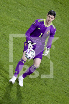 2021-03-24 - Goalkeeper of Belgium Thibaut Courtois during the FIFA World Cup 2022, Qualifiers Group E football match between Belgium and Wales on March 24, 2021 at King Power at Den Dreef Stadion in Leuven, Belgium - Photo Jean Catuffe / DPPI - FIFA WORLD CUP 2020 QUALIFIERS - BELGIUM AND WALES - FIFA WORLD CUP - SOCCER