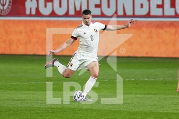 2021-03-24 - Leander Dendoncker of Belgium during the FIFA World Cup 2022, Qualifiers Group E football match between Belgium and Wales on March 24, 2021 at King Power at Den Dreef Stadion in Leuven, Belgium - Photo Laurent Lairys / DPPI - FIFA WORLD CUP 2020 QUALIFIERS - BELGIUM AND WALES - FIFA WORLD CUP - SOCCER