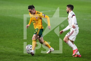2021-03-24 - Connor Roberts of Wales during the FIFA World Cup 2022, Qualifiers Group E football match between Belgium and Wales on March 24, 2021 at King Power at Den Dreef Stadion in Leuven, Belgium - Photo Laurent Lairys / DPPI - FIFA WORLD CUP 2020 QUALIFIERS - BELGIUM AND WALES - FIFA WORLD CUP - SOCCER