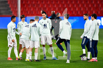 2021-03-25 - Team of Spain warm up during the 2022 FIFA World Cup, Qualifiers, Group B football match between Spain and Greece on March 25, 2021 at Estadio Municipal Nuevo Los Carmenes in Granada, Spain - Photo Pablo Morano / Orange Pictures / DPPI - 2022 FIFA WORLD CUP, QUALIFIERS, GROUP B - SPAIN AND GREECE - FIFA WORLD CUP - SOCCER