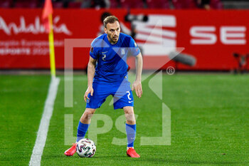2021-03-25 - Michalis Bakakis of Greece during the 2022 FIFA World Cup, Qualifiers, Group B football match between Spain and Greece on March 25, 2021 at Estadio Municipal Nuevo Los Carmenes in Granada, Spain - Photo Pablo Morano / Orange Pictures / DPPI - 2022 FIFA WORLD CUP, QUALIFIERS, GROUP B - SPAIN AND GREECE - FIFA WORLD CUP - SOCCER