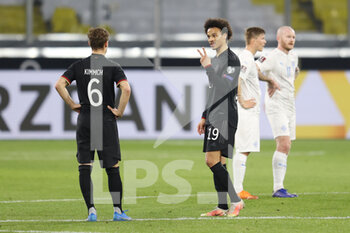 25/03/2021 - Joshua Kimmich and Leroy Sane of Germany during the 2022 FIFA World Cup, Qualifiers, Group J football match between Germany and Iceland on March 25, 2021 at the Schauinsland-Reisen-Arena in Duisburg, Germany - Photo Jurgen Fromme / firo Sportphoto / DPPI - 2022 FIFA WORLD CUP, QUALIFIERS, GROUP J - GERMANY AND ICELAND - FIFA MONDIALI - CALCIO