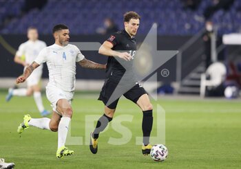 25/03/2021 - Leon Goretzka of Germany and Victor Palsson of Iceland during the 2022 FIFA World Cup, Qualifiers, Group J football match between Germany and Iceland on March 25, 2021 at the Schauinsland-Reisen-Arena in Duisburg, Germany - Photo Jurgen Fromme / firo Sportphoto / DPPI - 2022 FIFA WORLD CUP, QUALIFIERS, GROUP J - GERMANY AND ICELAND - FIFA MONDIALI - CALCIO