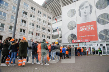 2021-03-27 - Fans, Supporters of the Netherlands during the 2022 FIFA World Cup, Qualifiers, Group G football match between Netherlands and Latvia on March 27, 2021 at Johan Cruijff ArenA in Amsterdam, Netherlands - Photo Broer van den Boom / Orange Pictures / DPPI - QUALIFICAZIONI AI MONDIALI FIFA 2022 - GRUPPO G - PAESI BASSI VS LETTONIA - FIFA WORLD CUP - SOCCER