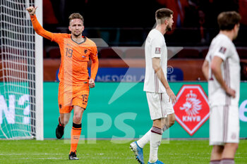 2021-03-27 - Luuk de Jong of the Netherlands celebrating second goal of his side during the 2022 FIFA World Cup, Qualifiers, Group G football match between Netherlands and Latvia on March 27, 2021 at Johan Cruijff ArenA in Amsterdam, Netherlands - Photo Broer van den Boom / Orange Pictures / DPPI - QUALIFICAZIONI AI MONDIALI FIFA 2022 - GRUPPO G - PAESI BASSI VS LETTONIA - FIFA WORLD CUP - SOCCER