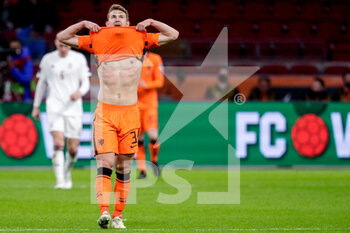 2021-03-27 - Matthijs de Ligt of the Netherlands reacts during the 2022 FIFA World Cup, Qualifiers, Group G football match between Netherlands and Latvia on March 27, 2021 at Johan Cruijff ArenA in Amsterdam, Netherlands - Photo Broer van den Boom / Orange Pictures / DPPI - QUALIFICAZIONI AI MONDIALI FIFA 2022 - GRUPPO G - PAESI BASSI VS LETTONIA - FIFA WORLD CUP - SOCCER