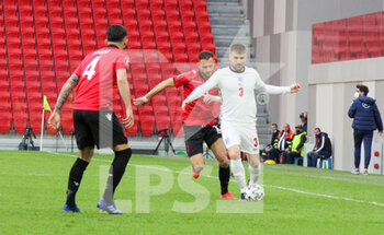 2021-03-28 - Luke Shaw (ENG) during the FIFA World Cup 2022, Qualifiers, Group J football match between Albania and England on March 28, 2021 at Qemal Stafa Stadium in Tirana, Albania - Photo Nderim Kaceli / DPPI - FIFA WORLD CUP 2022, QUALIFIERS, GROUP J - ALBANIA VS ENGLAND - FIFA WORLD CUP - SOCCER