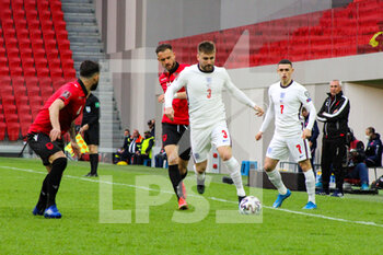 2021-03-28 - Luke Shaw (ENG) during the FIFA World Cup 2022, Qualifiers, Group J football match between Albania and England on March 28, 2021 at Qemal Stafa Stadium in Tirana, Albania - Photo Nderim Kaceli / DPPI - FIFA WORLD CUP 2022, QUALIFIERS, GROUP J - ALBANIA VS ENGLAND - FIFA WORLD CUP - SOCCER