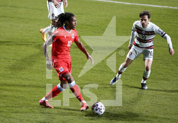 2021-03-30 - Gerson Rodrigues of Luxembourg, Bernardo Silva of Portugal during the 2022 FIFA World Cup, Qualifiers, Group A football match between Luxembourg and Portugal on March 30, 2021 at Josy Barthel in Luxembourg, Luxembourg - Photo Jean Catuffe / DPPI - MONDIALI FIFA 2022, QUALIFICAZIONI, GRUPPO A - LUSSEMBURGO VS PORTOGALLO - FIFA WORLD CUP - SOCCER