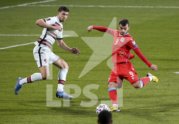 2021-03-30 - Danel Sinani of Luxembourg, Ruben Dias of Portugal (left) during the 2022 FIFA World Cup, Qualifiers, Group A football match between Luxembourg and Portugal on March 30, 2021 at Josy Barthel in Luxembourg, Luxembourg - Photo Jean Catuffe / DPPI - MONDIALI FIFA 2022, QUALIFICAZIONI, GRUPPO A - LUSSEMBURGO VS PORTOGALLO - FIFA WORLD CUP - SOCCER